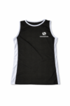 Black athletic tank top with logo